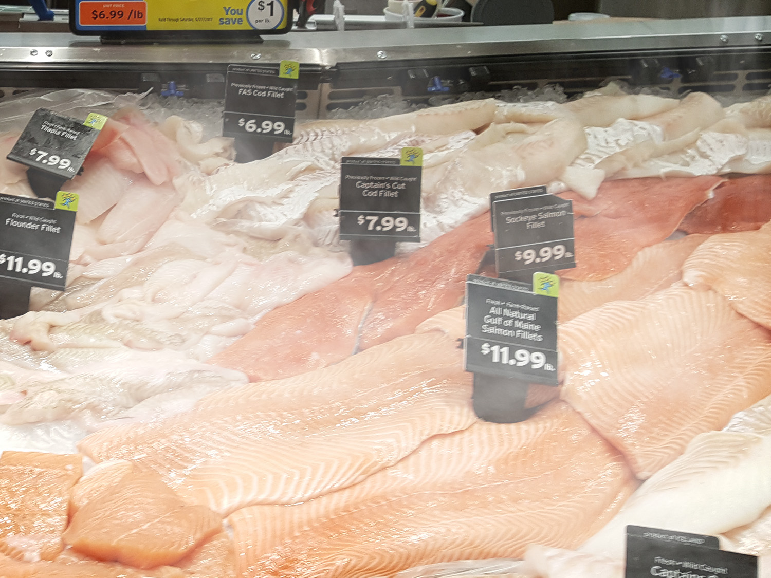 Prodew FogMist for open and closed seafood displays.